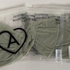 Aritzia Seamless Face Masks, 3 Packs (5 Masks Each), One Size, Silent Storm Gree